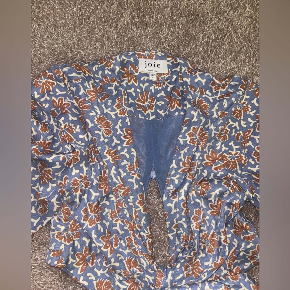 Joie Womens Maeve Dress in Country Blue Floral Cutout - Picture 8 of 8